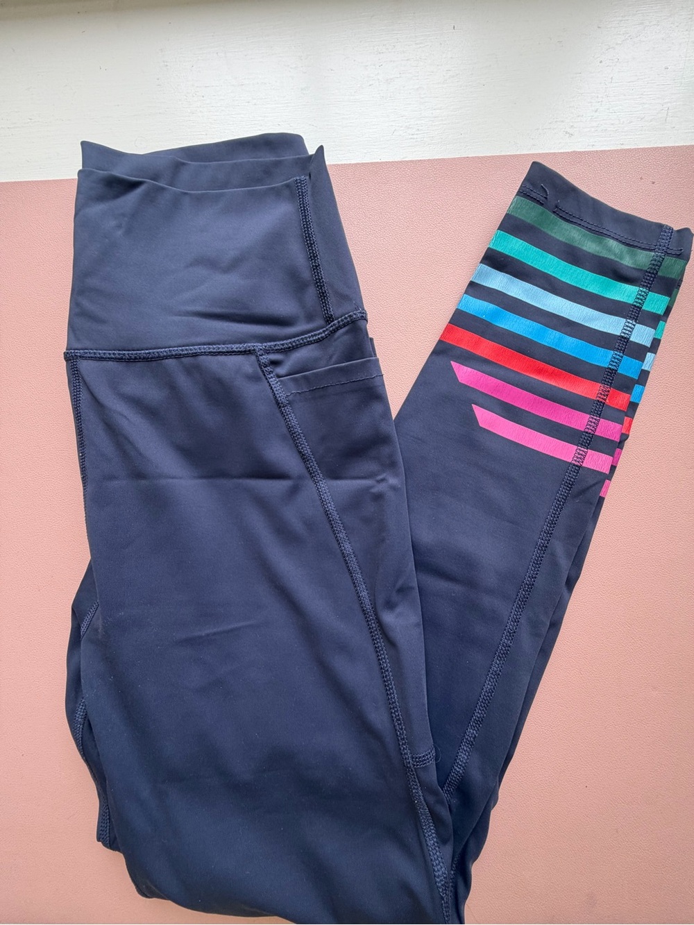 Addison Bay Sculpt Compression High-Rise Pattison leggings in a navy blue